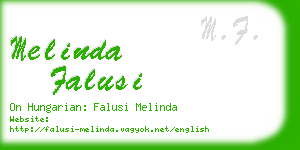 melinda falusi business card